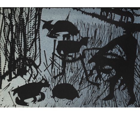Grieshaber, HAPRot an der Rot, 1909 - Reutlingen, 1981Heftformat: 31,5 24,5 cm"Winter 65/66", 1965. Heft mit 8 Holzschnitten 
