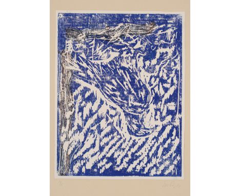 Baselitz, GeorgDeutschbaselitz, geboren 1938"Adler", 1975. Folge von vier Radierungen, vier Holzschnitten und drei Holzstiche