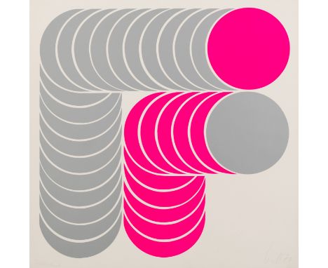 Lenk, ThomasBerlin, 1933 - Schwäbisch Hall, 2014Blattgröße: 37 x 37 cm, o. R.Ohne Titel, 1970. Farbserigraphie auf leichtem K