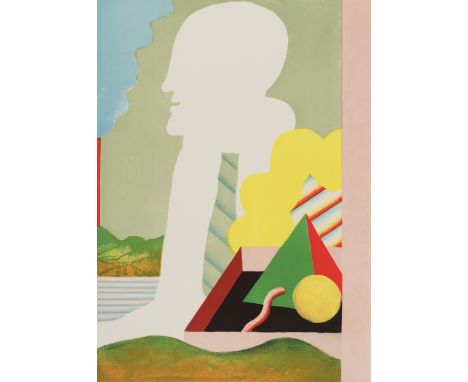 Antes, HorstHeppenheim, 1936Blattgröße: 75,5 x 55 cm; 56,8 x 41,5 cm, o. R."Figur mit Landschaft", 1968. Farblithografie auf 