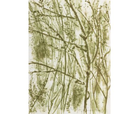 Penone, GiuseppeGaressio, 194760 x 45 cm, o. R:"Il verde del bosco", 1984. Farbiger Chlorophylldruck auf Leinen. In Kugelschr