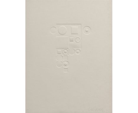 Vasarely, VictorPécs/Ungarn, 1908 - Paris, 199732,5 x 25 cm, o. R.Ohne Titel. Prägedruck auf Büttenkarton. In Bleistift unten