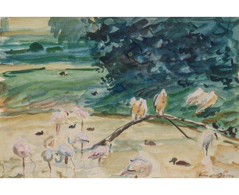 Dill, OttoNeustadt 1884 - Bad Dürkheim 195724 x 34 cm, R.Im Park. Aquarell über Bleistift auf Papier. In Farbstift unten rech