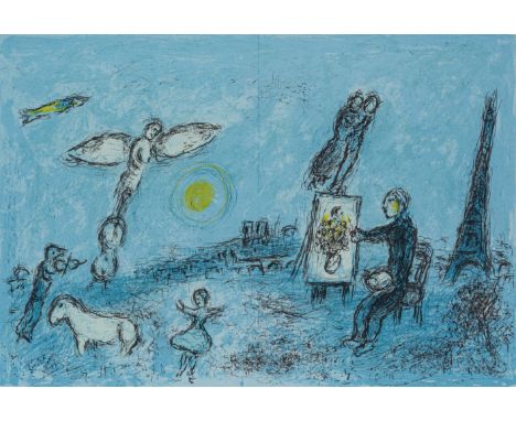 Chagall, MarcWitebsk, 1889 - Saint-Paul-de-Vence, 1985Versch., R.3 Bl.: "Le plafond de l'opera de Paris, frontispice", 1965; 