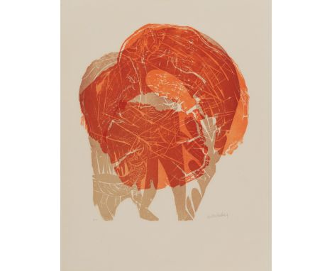Grieshaber, HAPRot an der Rot, 1909 - Reutlingen, 1981Blattgröße: 55 x 44 cm; 39 x 34,5 cm, o. R."Engel des Sammlers", 1965. 