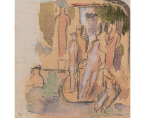 Wörn, WalterStuttgart, 1901 - 196310 x 9,5 cm, o. R.Badende. Aquarell über Bleistift auf Papier. Rückseitig mit Nachlassstemp