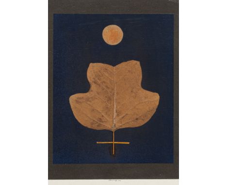 Ruoff, FritzNürtingen, 1906 - 198826 x 18,5 cm, R.Ohne Titel, 1982. Blattcollage auf Tempera. In Bleistift unten mittig signi