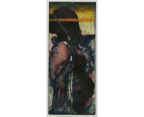 Janssen, HorstHamburg, 1929 - 1995Blattgröße: 67 x 36,5 cm; 59,8 x 24,8 cm, R.Wasserfall, 1989. Farbradierung auf Japanpapier