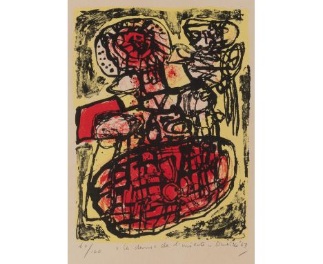 Corneille, d.i. Cornélis van BeverlooLüttich, 1922 - Auvers-Sur-Oise, 2010Blattgröße: 38 x 28 cm; 19,5 x 14,4 cm, o. R."La da