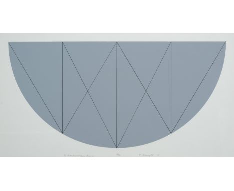 Mangold, RobertNorth Tonawanda, geboren 1937Blattgröße: 36 x 66,3 cm; 30,3 x 61 cm"1-2 gray curved area series X", 1968. Farb
