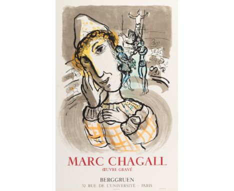 Chagall, MarcWitebsk, 1889 - Saint-Paul-de-Vence, 1985Blattgröße: 86 x 56 cm, o. R."Le cirque au clown jaune", 1967. Farblith