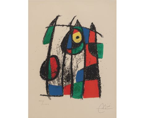 Miró, JoanBarcelona, 1893 - Palma de Mallorca, 198331 x 24 cm, R.Ohne Titel, Farblithografie auf Bütten aus der Folge "Joan M