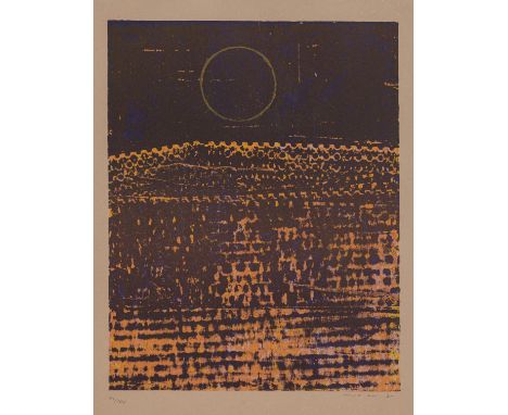 Ernst, MaxBrühl, 1891 - Paris 197630,5 x 24 cm, R."Le soleil. La ville entière", 1968. Farblithografie auf Bütten. In Bleisti