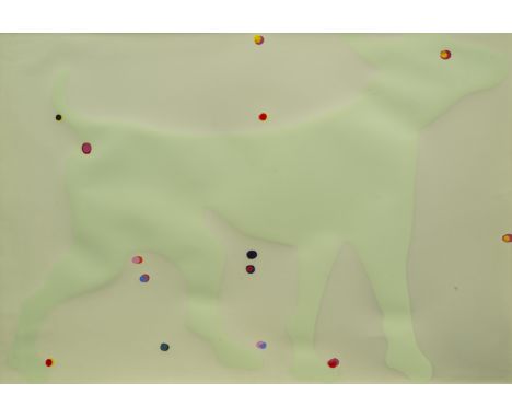 Knoebel, ImiDessau, geboren 194070 x 100 cm, R.Ghost dog, 2006. Farbserigraphie mit fluoreszierender Farbe und Acryl auf leic