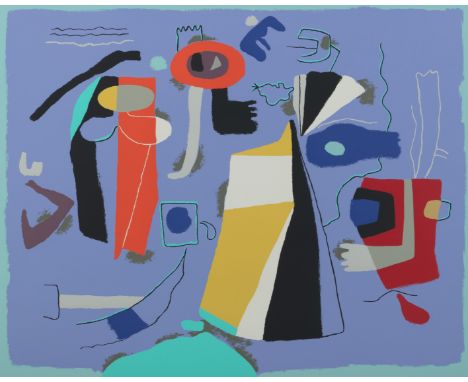 Baumeister, WilliStuttgart, 1889 - 1955Blattgröße: 80 x 96,5 cm; 70 x 86,5 cm, o. R.Ohne Titel, 1980. Farbserigraphie auf fes