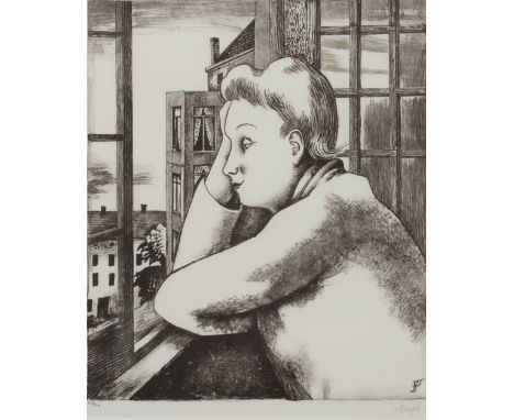Dressler, August WilhelmBergesgrün/Böhmen, 1886 - 197049 x 41 cm, R.Frau am Fenster. Lithografie auf Bütten. In Bleistift unt