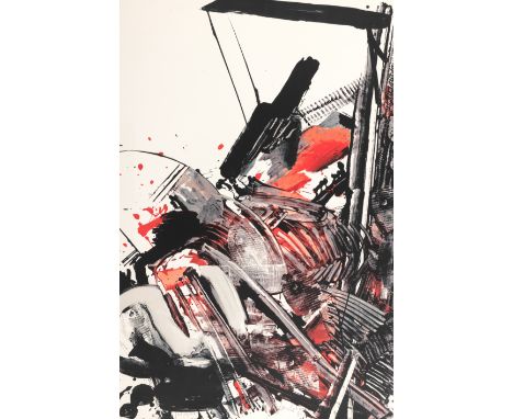 Sonderborg, d.i. Kurt R. HoffmannSonderborg, 1923 - Hamburg, 200877 x 50 cm, o. R.Ohne Titel, 1966. Farbserigraphie auf feste