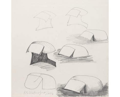Wintersberger, Lambert MariaMünchen, 1941 - Walbourg, 201340 x 40 cm, R.Daumenstudien, 1969. Bleistift auf Papier. In Bleisti