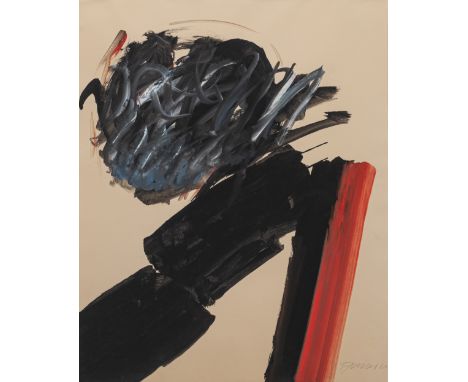 Pfahler, Georg KarlEmetzheim/Bayern, 1926 - 200258 x 47 cm, R.Ohne Titel, 1960. Gouache und Tempera auf Papier. In Bleistift 