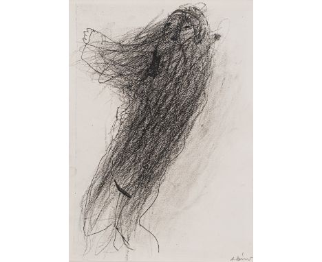 Rainer, ArnulfBaden/Wien, geboren 192935 x 25 cm, R.Aktüberarbeitung Schiele, 1981. Tusche und Ölkreide auf festem Papier. In