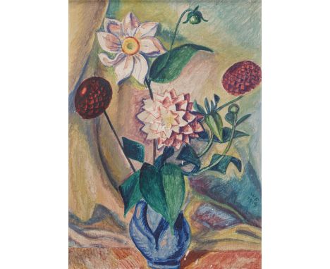 Fehrle, Jakob WilhelmSchwäbisch Gmünd, 1884 - 197446,5 x 34 cm, R.Blumenstillleben, 1919. Öl auf Karton. In Öl unten rechts m
