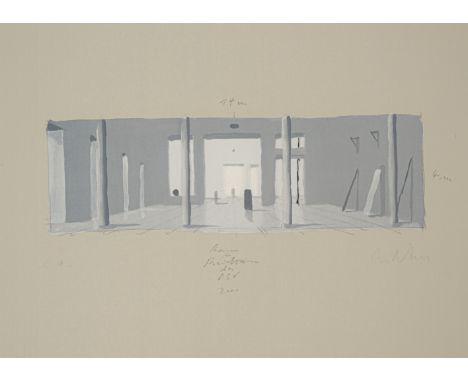 Willikens, BenLeipzig, geboren 1939Blattgröße: 50 x 65 cm, o. R."Raum - Kunstraum des DSV", 2000. Farbserigraphie auf Bütten.