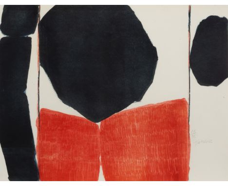 Pfahler, Georg KarlEmetzheim/Bayern, 1926 - 200250 x 64 cm, R.Ohne Titel, 1962. Farblithografie auf Papier. In Bleistift unte