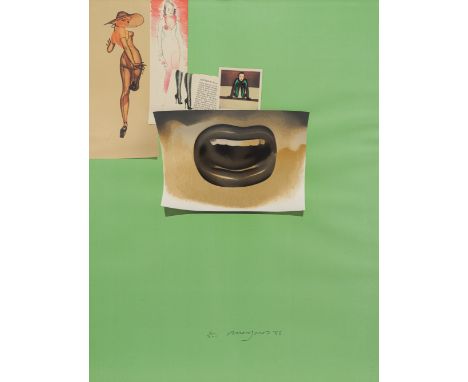 Jones, AllenSouthhampton, geboren 193780 x 60 cm, R."Out of Zeit", 1983. Farbserigraphie auf Bütten. In Bleistift unten mitti