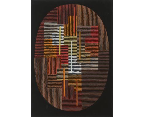 Fleischmann, AdolfEsslingen, 1892 - Stuttgart, 196892 x 65 cm, R.Ohne Titel, 1951. Öl auf Leinwand. In Öl rückseitig signiert