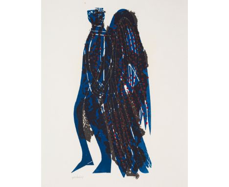 Grieshaber, HAPRot an der Rot, 1909 - Reutlingen, 1981Blattgröße: 67 x 52,5 cm, o. R.2 Bl.: "Kreatur", 1965; "Der große Engel