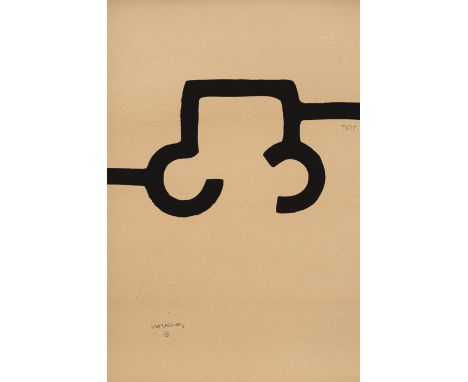 Chillida, EdouardoSan Sebastián, 1924 - 200250 x 33,5 cm, R.Ohne Titel, ca. 1980. Serigraphie auf Papier. In Bleistift unten 