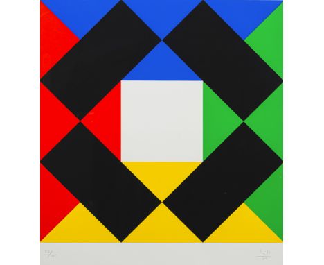 Bill, MaxWinterthur, 1908 - Berlin, 1994Blattgröße: 77 x 67 cm; 60 x 60 cm, R.Geometrische Komposition, 1972. Farbserigraphie