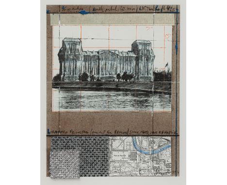 Christo, d.i. Christo JavacheffGabrowo/Bulgarien, 1935 - New York, 202028 x 21,5 cm, R."Wrapped Reichstag", 1994. Farboffsetl
