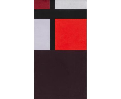 Nemours, AurélieParis, 1910 - 200548,5 x 25,5 cm, R.Komposition, 1957. Tempera auf festem Papier. In Bleistift rückseitig sig