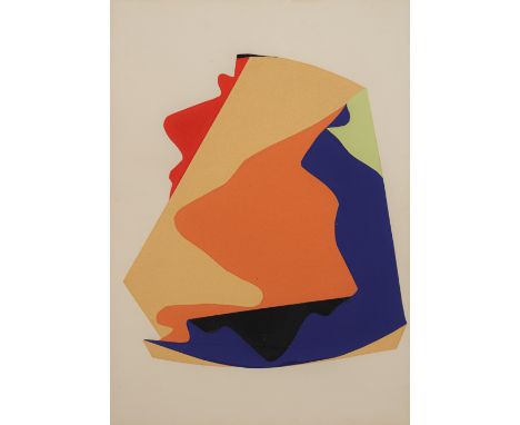 Ris, Günter FerdinandLeverkusen, 1928 - Darmstadt, 200551 x 37 cm, o. R.Ohne Titel, 1960. Farbige Papiercollage auf Karton. I