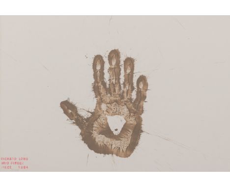 Long, RichardBristol, geboren 194530,5 x 44,5 cm, o. R."Mud finger",  1984. Monotypie auf Karton. In Bleistift unten links nu