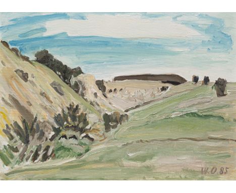Oberle, WernerStuttgart, 1912 - Schorndorf, 199031 x 43 cm, R.Mauertal bei Söhnstetten, 1985. Öl auf Leinwand. In Öl unten re