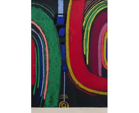 Ackermann, MaxBerlin, 1887 - Unterlengenhardt, 197556,5 x 39,2 cnm R."Energie I", 1973. Farbserigraphie auf Bütten. In Bleist