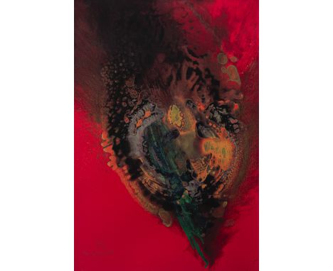 Piene, OttoLaasphe, 1928 - Berlin, 201496 x 67 cm, R.Miracle, 1989. Farbserigraphie auf festem Papier. In Bleistift unten lin