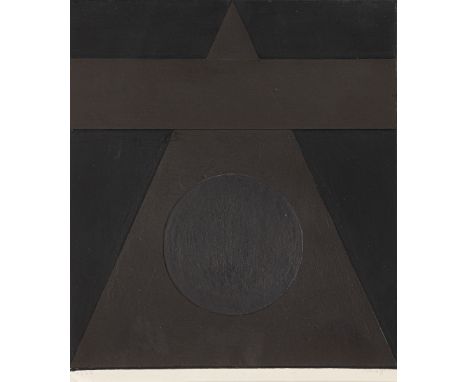 Ruoff, FritzNürtingen, 1906 - 198826 x 24 cm, R.Ohne Titel, 1966. Acryl auf Kartoncollage, auf Bütten aufgelegt. In Bleistift