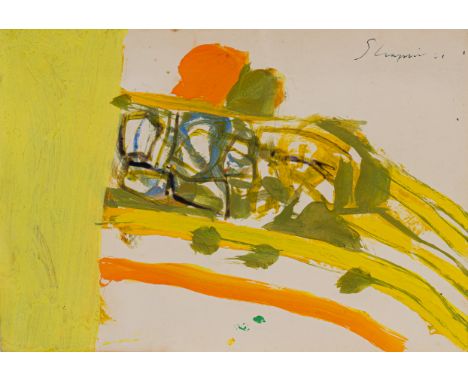 Shapiro, ShmuelNew Britain/Connecticut, 1924 - Ravensburg, 198314,5 x 21 cm, R.Ohne Titel, 1961. Mischtechnik auf Papier. In 