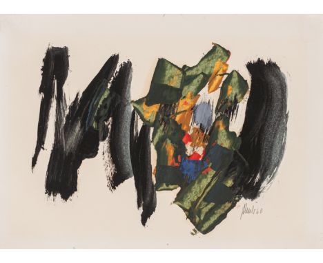 Winter, FritzAltenbögge, 1905 - Herrsching am Ammersee, 197617,5 x 23,5 cm, R.Komposition, 1960. Öl auf Papier. In Bleistift 