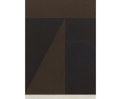 Ruoff, FritzNürtingen, 1906 - 198826 x 19 cm, R.Ohne Titel, 1966. Öl auf Kartoncollage, auf Karton aufgelegt. In Bleistift un