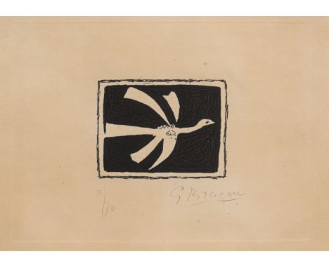 Braque, GeorgesArgenteuil, 1881 - Paris, 196310,5 x 13,3 cm, R.Ohne Titel, 1958. Radierung auf Bütten aus der Folge "Août". I