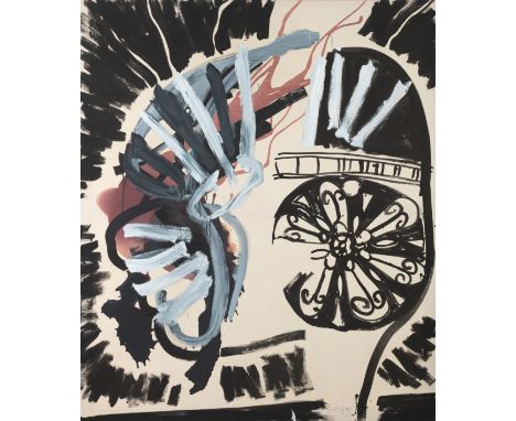 Egl, HerbertStuttgart, geboren 1953200 x 170 cm, R.Ohne Titel, 1985. Öl auf Leinwand. In Faserstift unten rechts signiert und