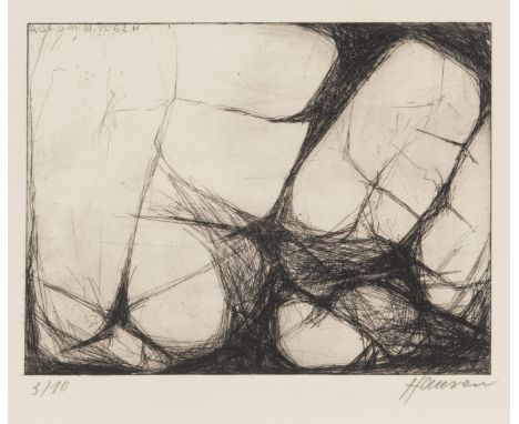 Hauser, ErichRietheim-Weilheim, 1930 - Rottweil, 2004Blattgröße: 38 x 53,5 cm; 16,4 x 20,4 cm, o. R.Ohne Titel, 1962. Radieru