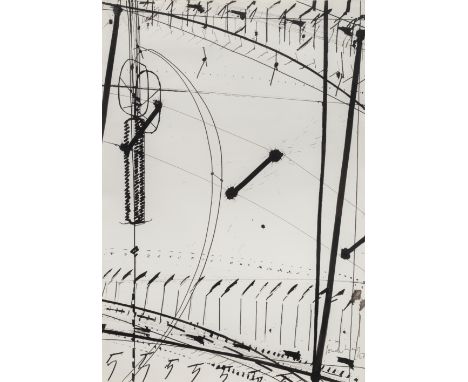 Sonderborg, d.i. Kurt R. HoffmannSonderborg, 1923 - Hamburg, 200886 x 58 cm, R.Ohne Titel, 1967. Tusche auf Bütten. In Tusche