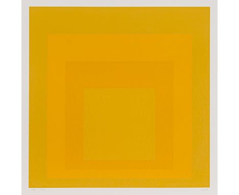 Albers, JosefBottrop, 1880 - New Haven, 1976Blattgröße: 54,6 x 54,5 cm; 34,8 x 34,8 cm, R."GB I", 1969. Farbserigraphie auf f
