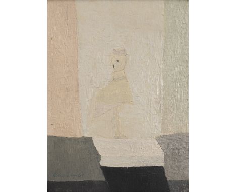 Kaesdorf, JuliusBóly/Ungarn, 1914 - Biberach an der Riß, 199329,5 x 21 cm, R."Büste vom Assessor", 1968. Öl auf Holz. In Kuge