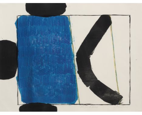 Pfahler, Georg KarlEmetzheim/Bayern, 1926 - 2002Blattgröße: 50 x 64 cm, R.Ohne Titel, 1962. Farblithografie auf Papier. In Bl